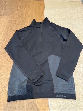 Odlo Black Half-Zip Performance thermal Top